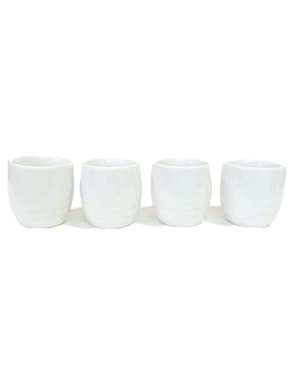 Porcelain Ceramic Sake Cups Set Made in Japan White Textured Mini Mug Japanese